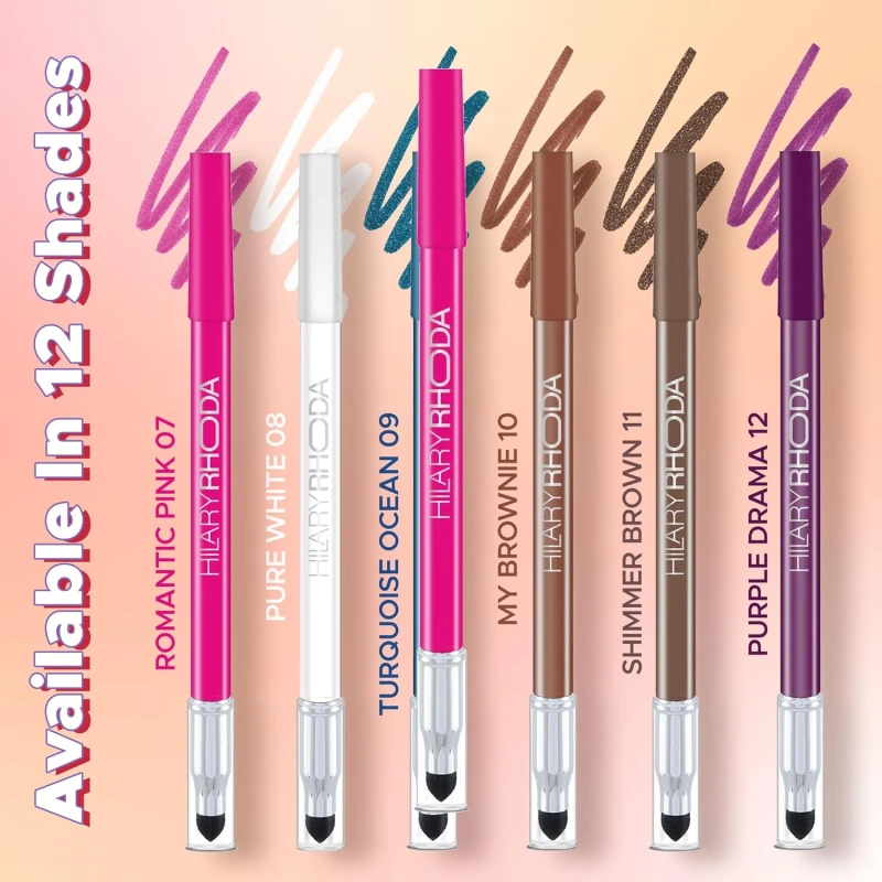 Hilary Rhoda Play n Blend Gel Eyeliner | One Stroke Application | Highly Pigmented | Matte & Shimmer Finish | 2 in 1 Smudger + Eyeliner | Butter Smooth Texture | 1.5g - (Romantic Pink | Shade 07) - Thumbnail 9